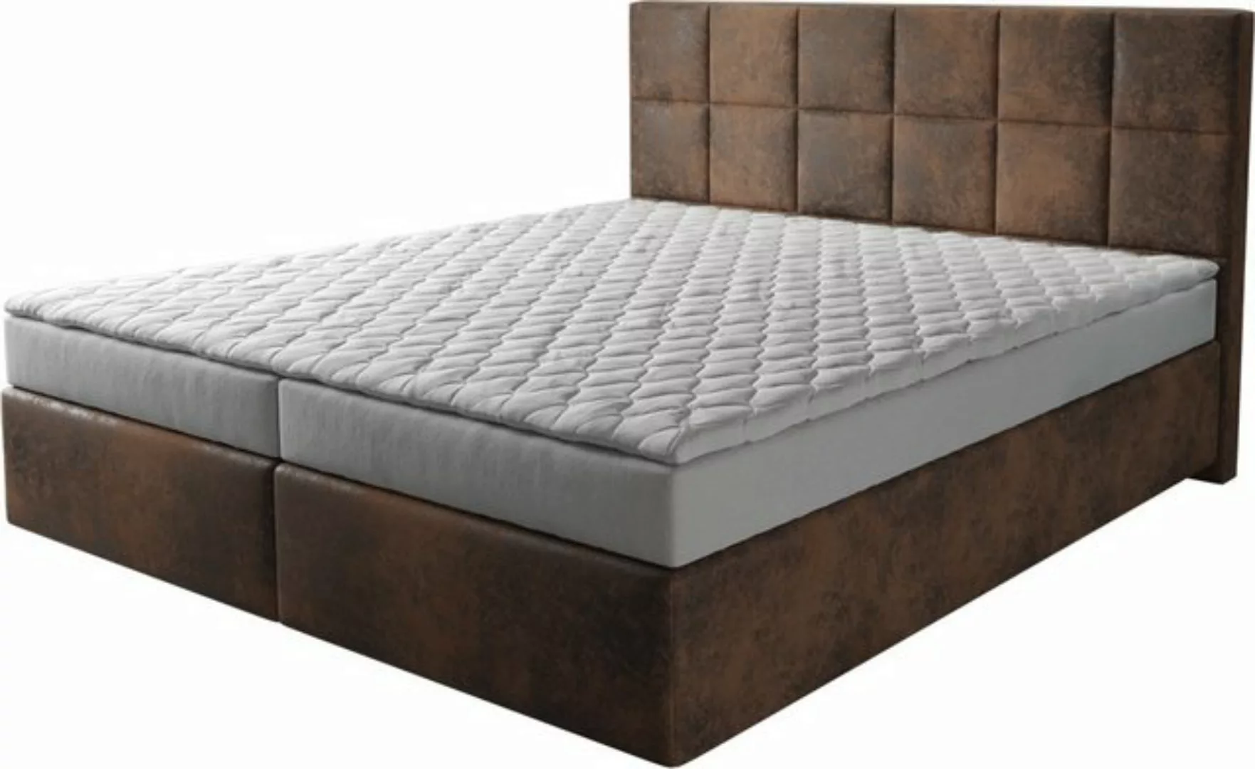 DELIFE Boxspringbett Dream-Fine, Mikrofaser Braun 180x200 cm mit Matratze u günstig online kaufen