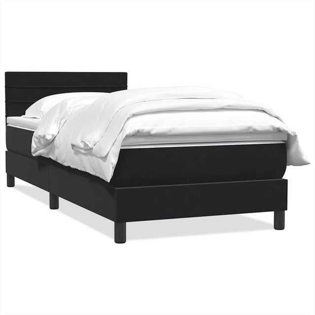 vidaXL Boxspringbett, Boxspringbett mit Matratze Schwarz 90x210 cm Samt günstig online kaufen