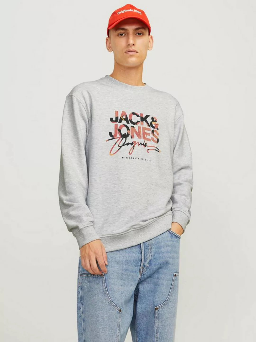 Jack & Jones Sweater JORARUBA AOP BRANDING SWEAT CREW NECK günstig online kaufen