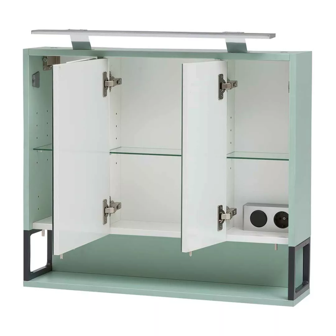 Badezimmer Spiegelschrank in Mintgrün 70 cm breit günstig online kaufen