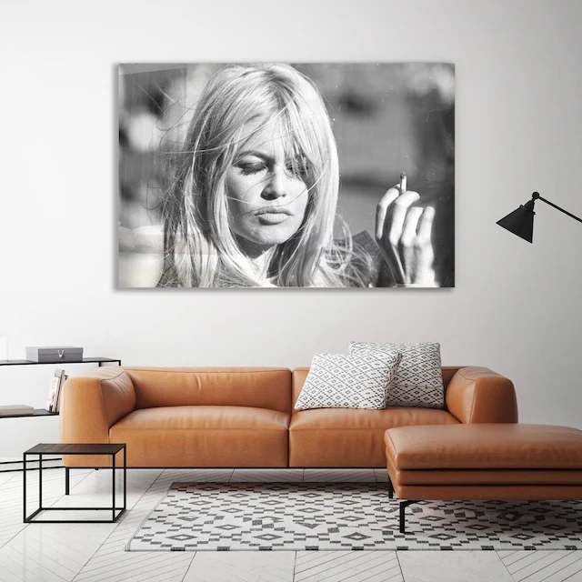 queence Acrylglasbild »Brigitte Bardot«, Schwarz-Weiß-Stars-Frau-Portrait-F günstig online kaufen