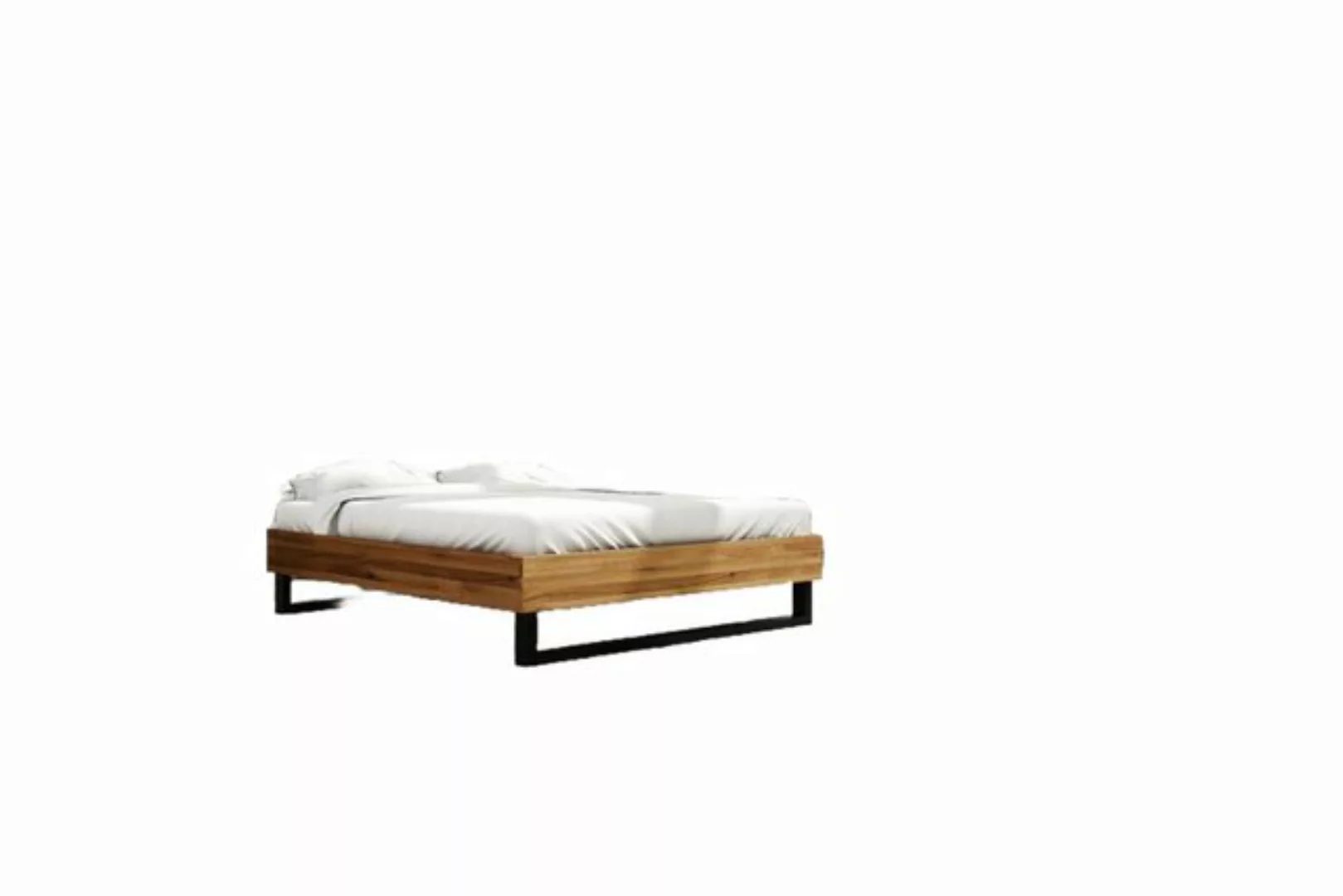 Natur24 Einzelbett Bett Leeds 2 Sonderlänge 160x210 Wildeiche o. Kopfteil m günstig online kaufen