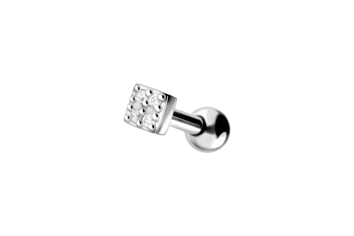 PIERCINGLINE Piercing-Set Chirurgenstahl Ohrpiercing QUADRAT + günstig online kaufen