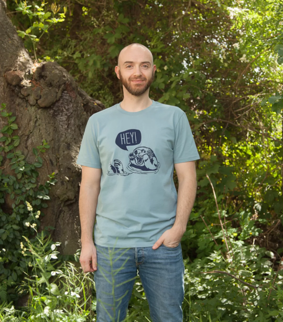 Hey Oskar Otter - Fair Wear Männer T-shirt - Blau günstig online kaufen