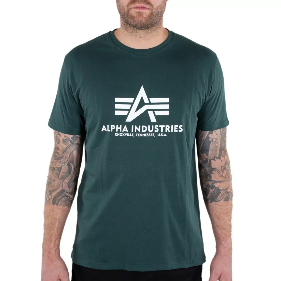 Alpha Industries Basic Kurzärmeliges T-shirt 2XL Navy Green günstig online kaufen