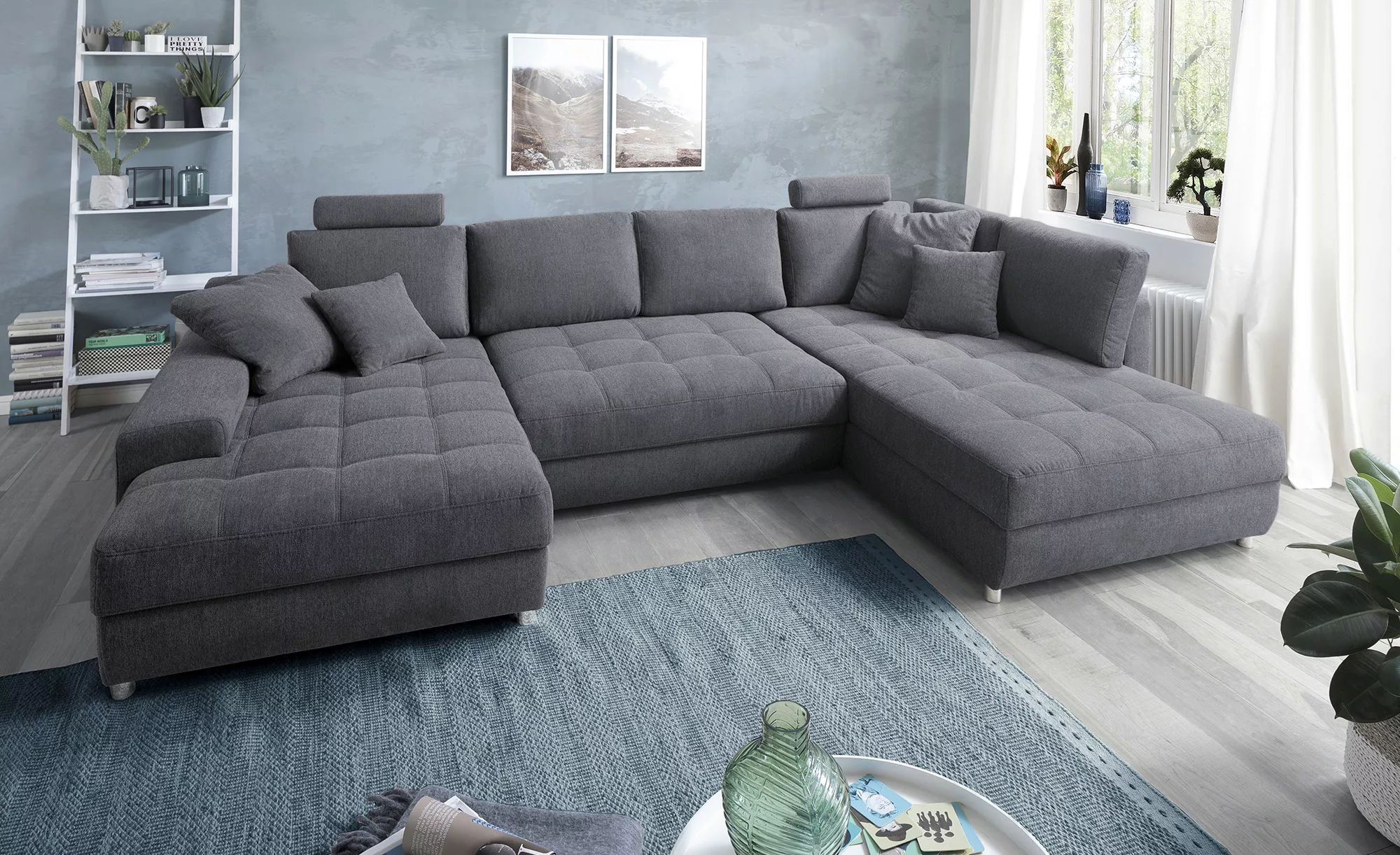 bobb Wohnlandschaft  Arissa de Luxe ¦ grau ¦ Maße (cm): B: 353 H: 84 T: 209 günstig online kaufen