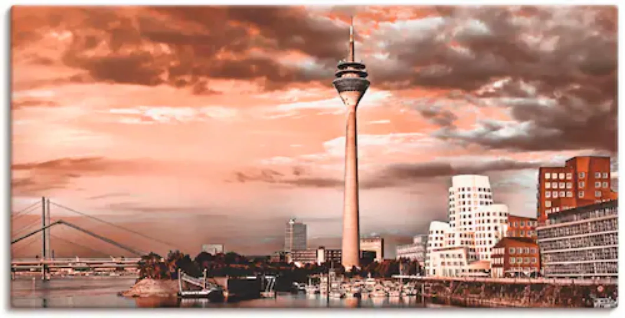 Artland Leinwandbild "Düsseldorf Skyline III", Architektonische Elemente, ( günstig online kaufen