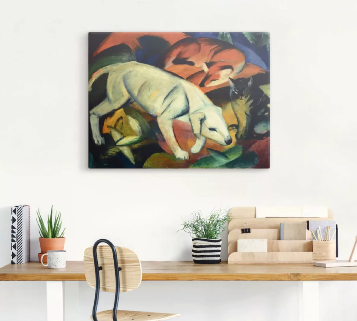 Artland Wandbild "Drei Tiere (Hund Fuchs und Katze). 1912", Haustiere, (1 S günstig online kaufen