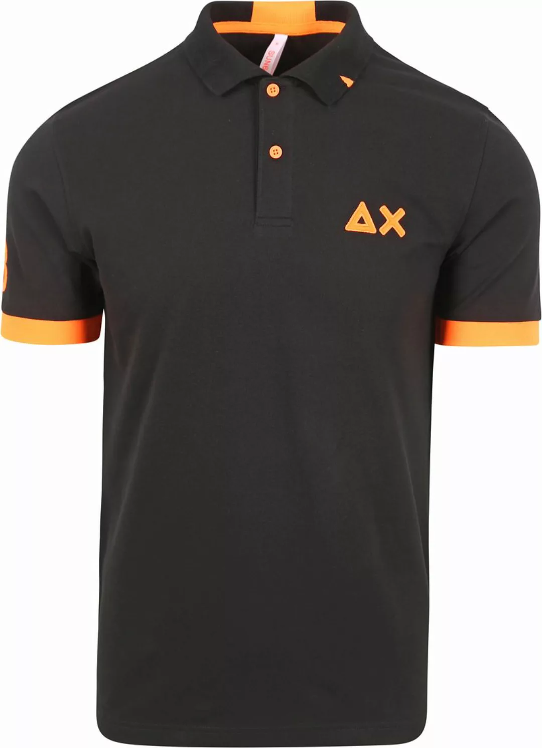 Sun68 Poloshirt Logo Fluo Schwarz  - Größe L günstig online kaufen