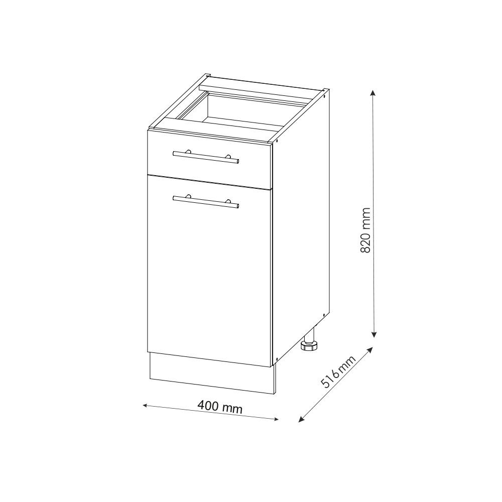 Vicco Unterschrank Fame-Line, Anthrazit-Gold/Weiß, 40 cm, günstig online kaufen