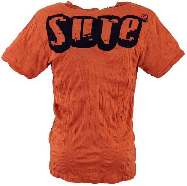 Guru-Shop T-Shirt Sure Herren T-Shirt Dämon - rostorange Goa Style, Festiva günstig online kaufen