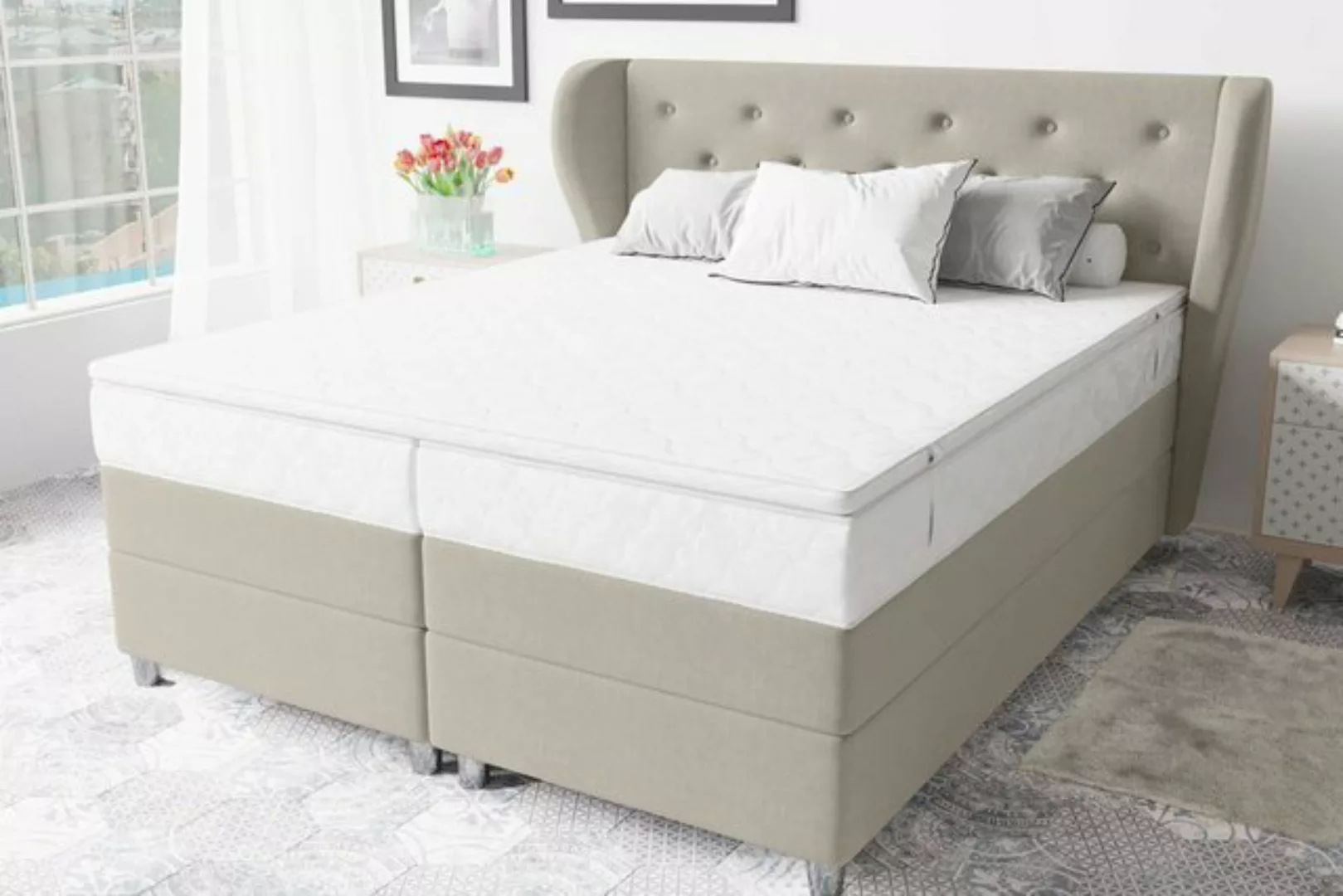 Stylefy Boxspringbett Hermes (Schlafzimmerbett, Bett), gepolstert günstig online kaufen