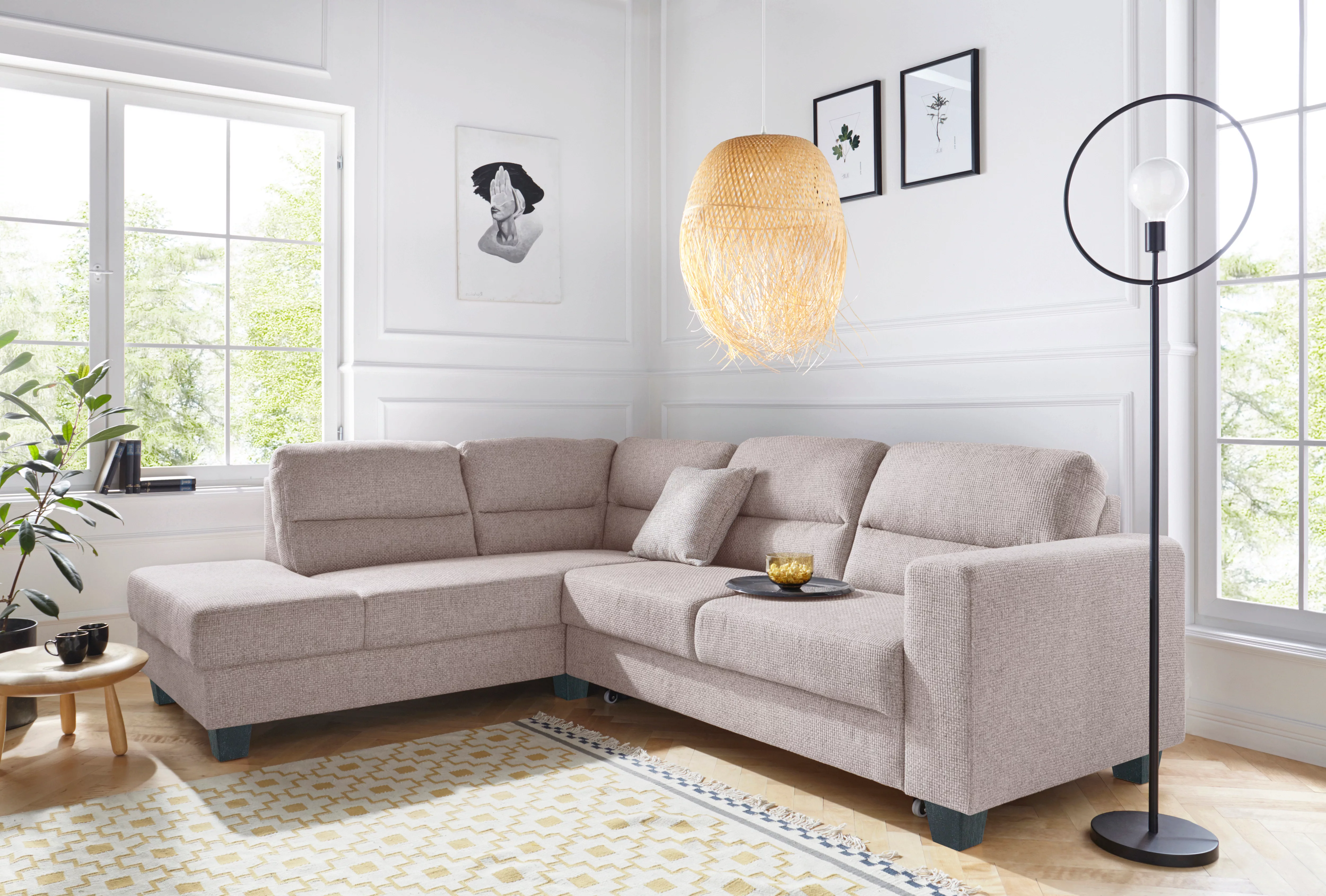 TRENDMANUFAKTUR Ecksofa "Chamber, zeitlos und modern, hoher Sitzkomfort, L- günstig online kaufen