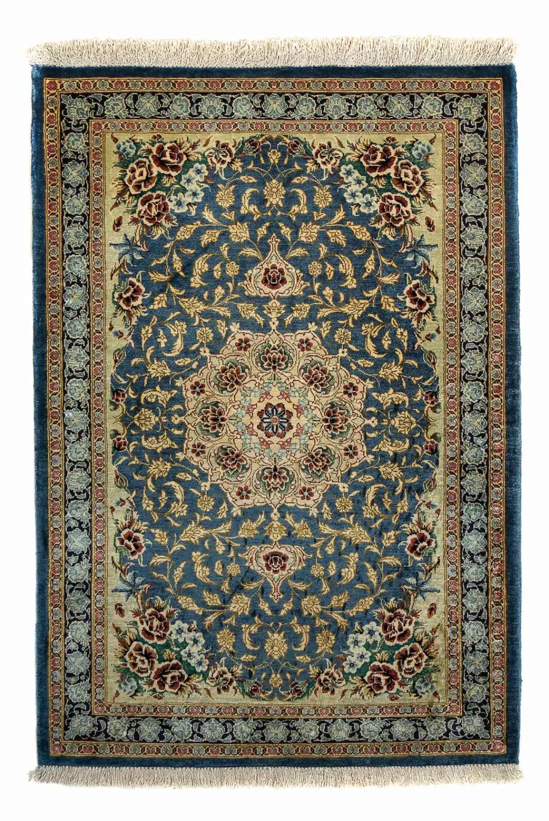 morgenland Orientteppich »Perser - Ghom - 86 x 58 cm - blau«, rechteckig, 1 günstig online kaufen