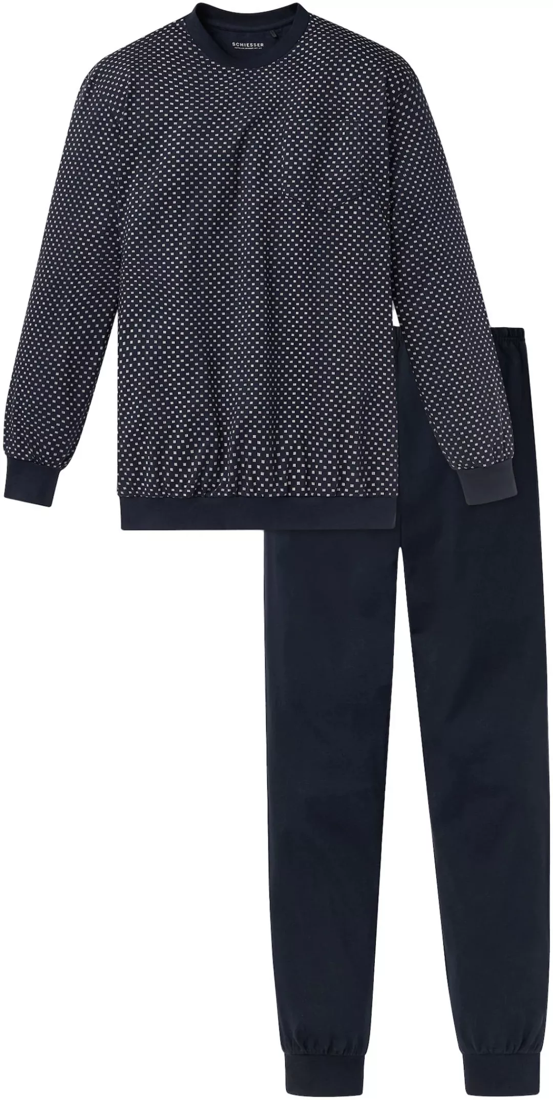 Schiesser Pyjama ""Dark Sapphire"", (2 tlg.), mit Brusttasche, weiche Singl günstig online kaufen