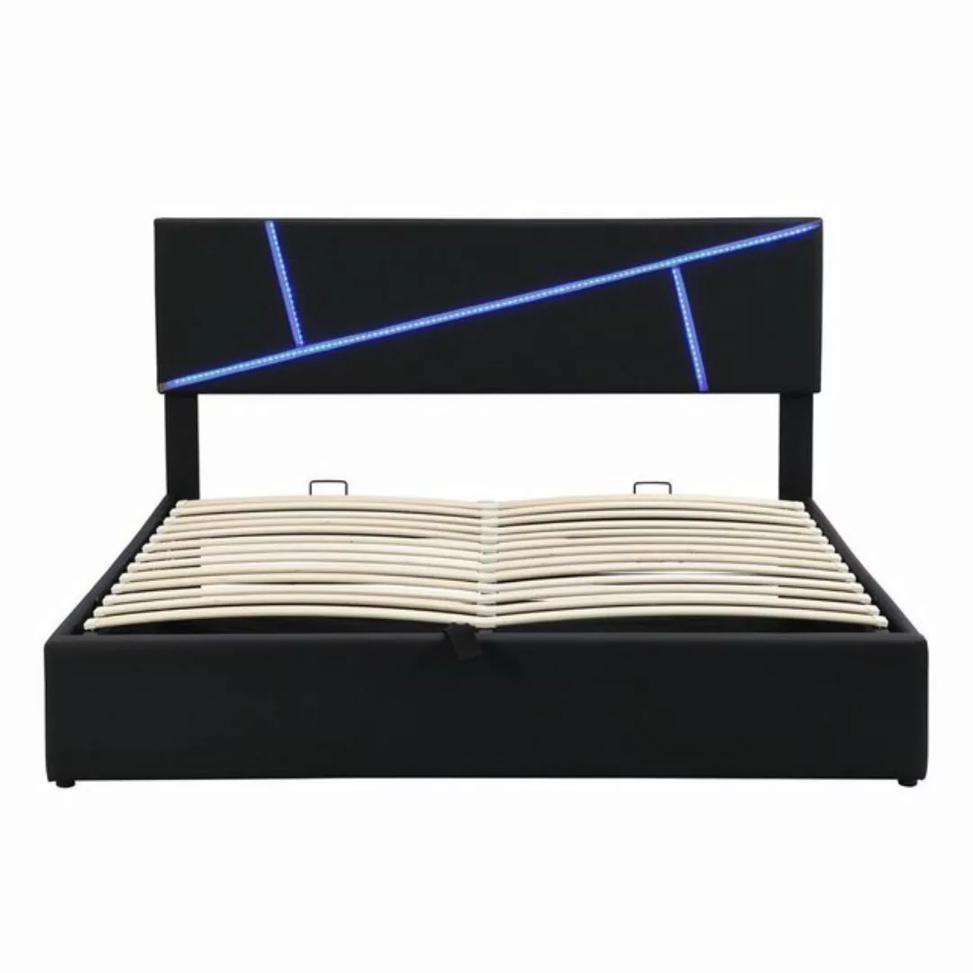 Celya Polsterbett Polsterbett mit LED,140 cm, Doppelbett mit Lattenrost, Dr günstig online kaufen
