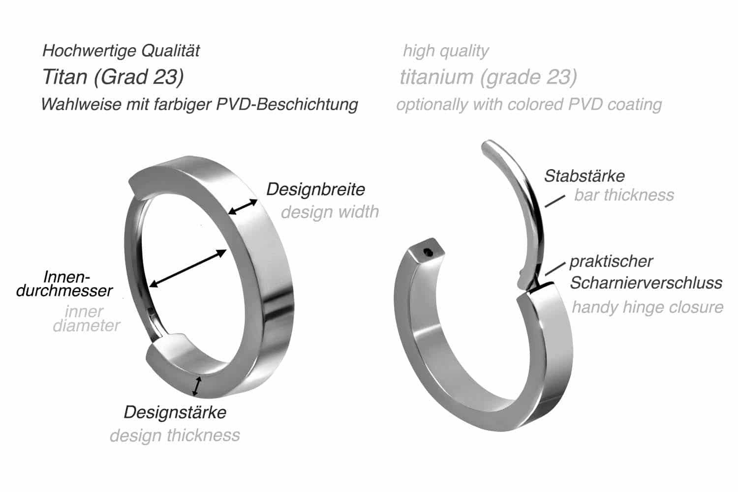 FILANGO Piercing-Set Titan Ohrclicker Creolen (Creolen günstig online kaufen