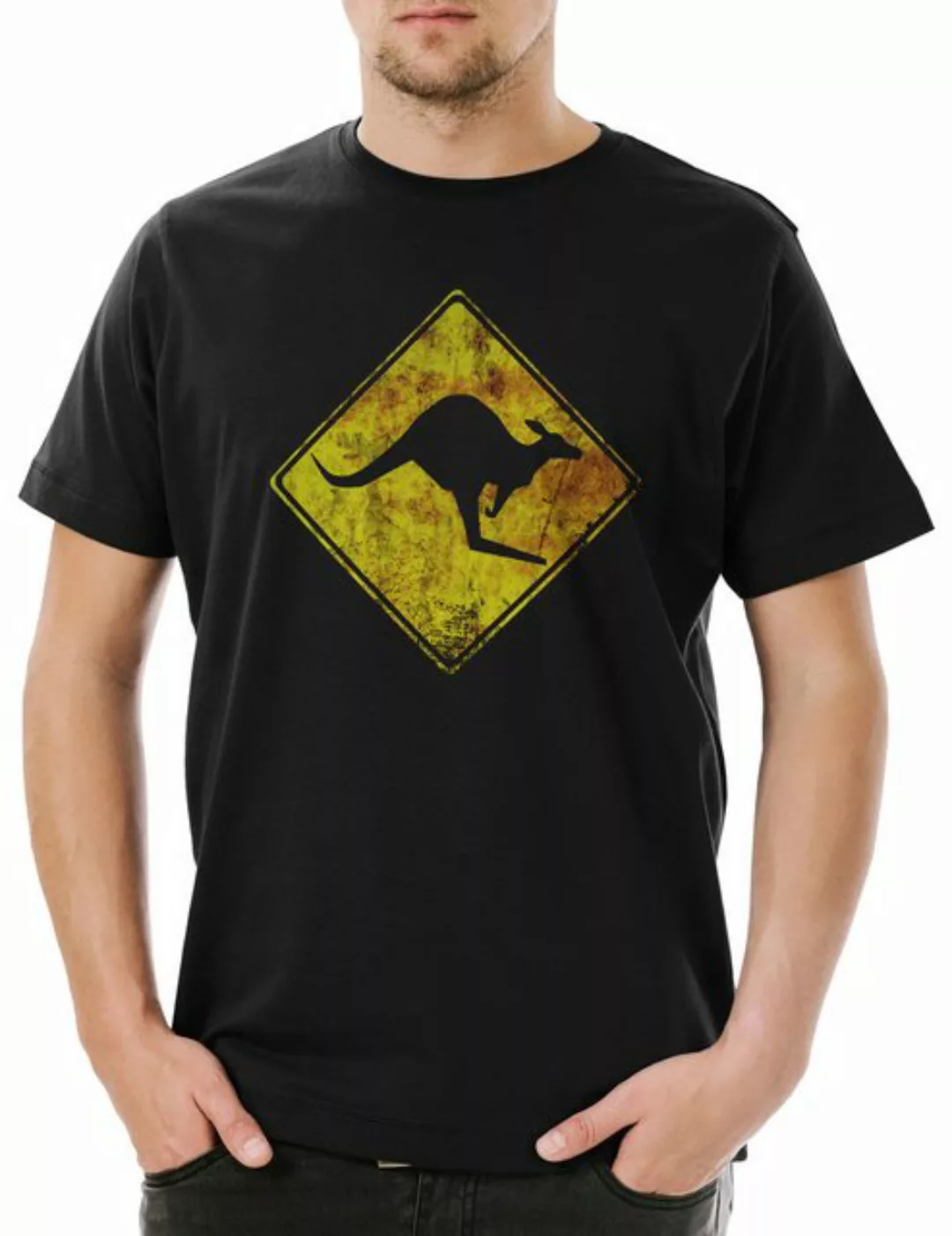 Urban Backwoods Print-Shirt Kangaroos Crossing Vintage Logo Sign Herren T-S günstig online kaufen