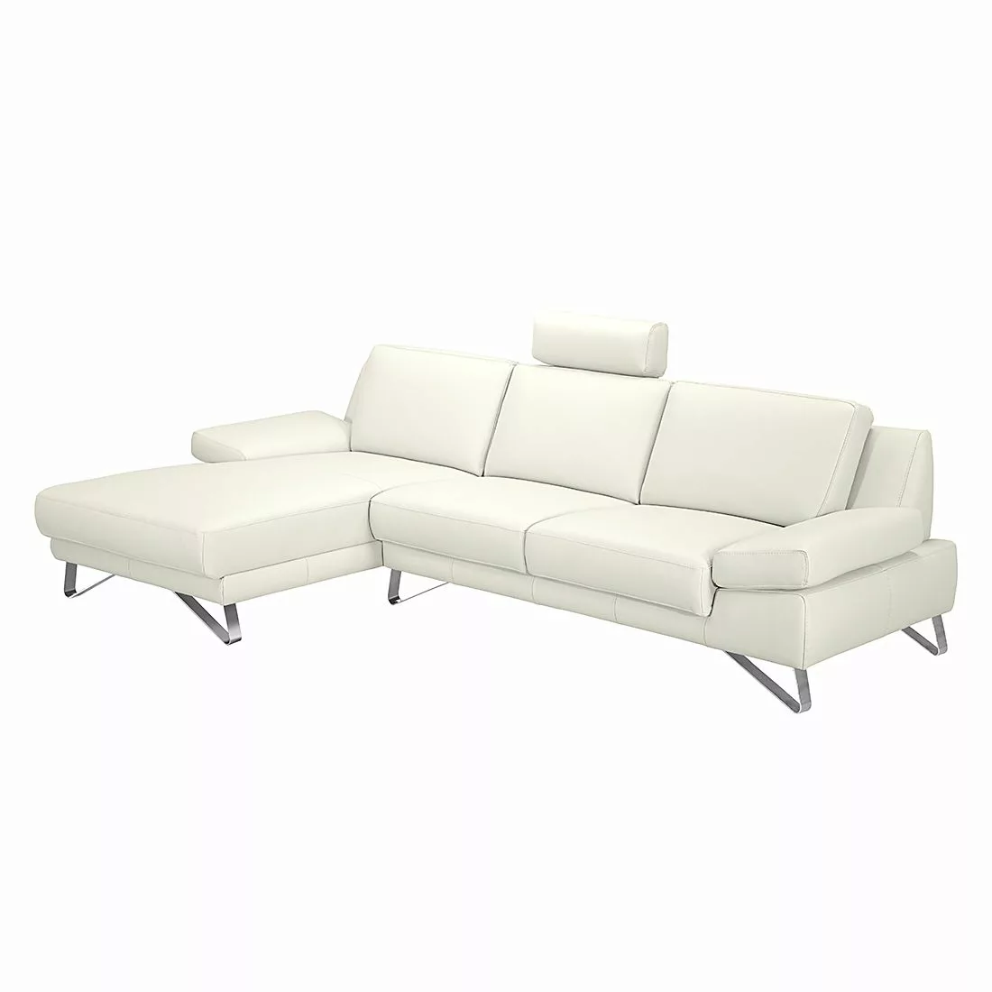 home24 loftscape Ecksofa Silvano 2,5-Sitzer Weiß Kunstleder 281x81x162 cm ( günstig online kaufen