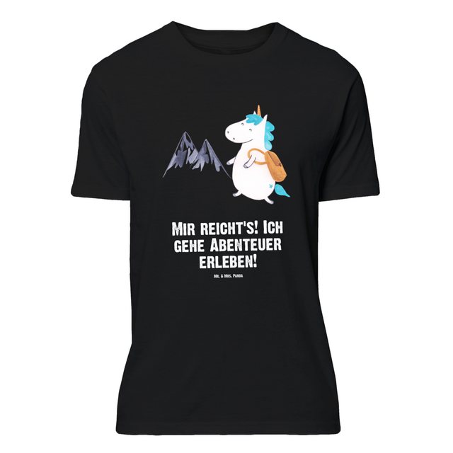 Mr. & Mrs. Panda T-Shirt Einhorn Bergsteiger - Schwarz - Geschenk, Reisen, günstig online kaufen