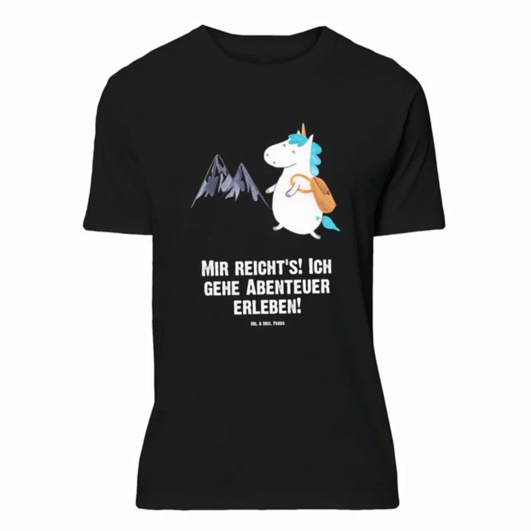 Mr. & Mrs. Panda T-Shirt Einhorn Bergsteiger - Schwarz - Geschenk, Reisen, günstig online kaufen