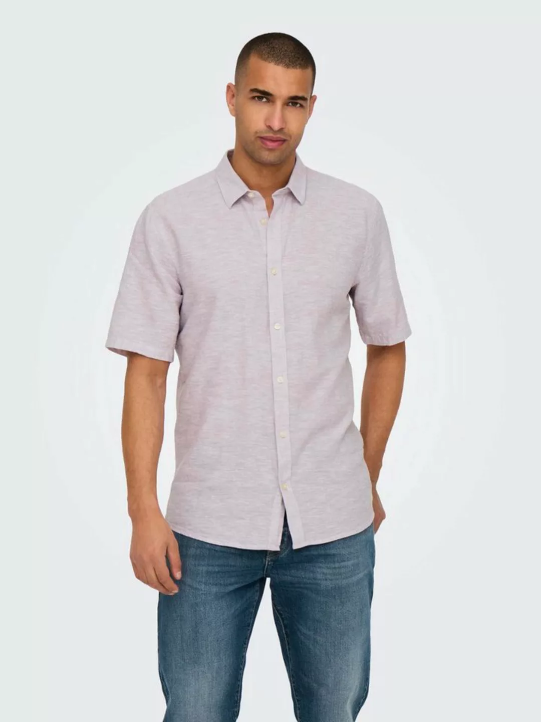 ONLY & SONS Kurzarmhemd ONSCAIDEN SS SOLID LINEN SHIRT NOOS günstig online kaufen