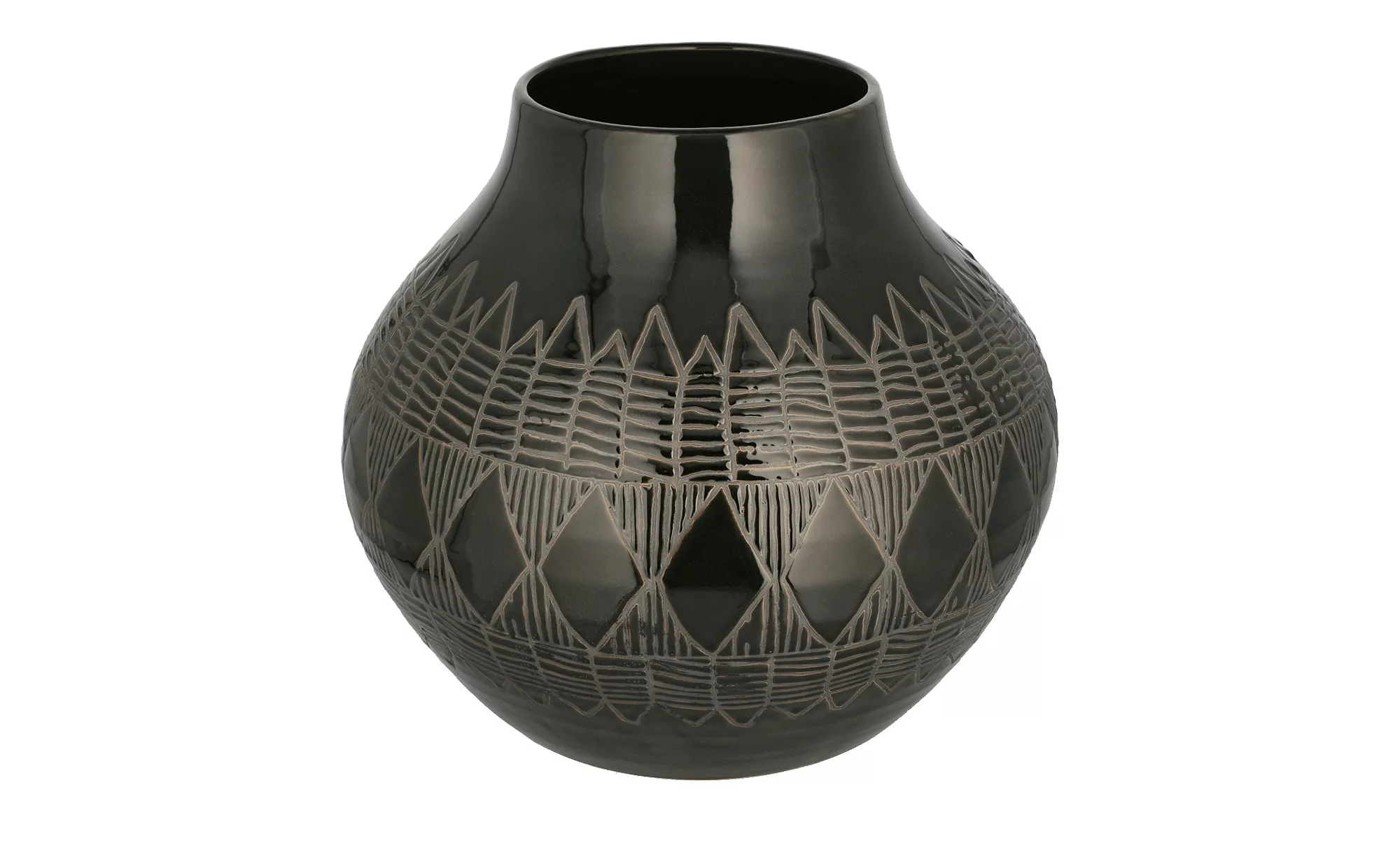 Vase - schwarz - Steingut - 36 cm - Sconto günstig online kaufen