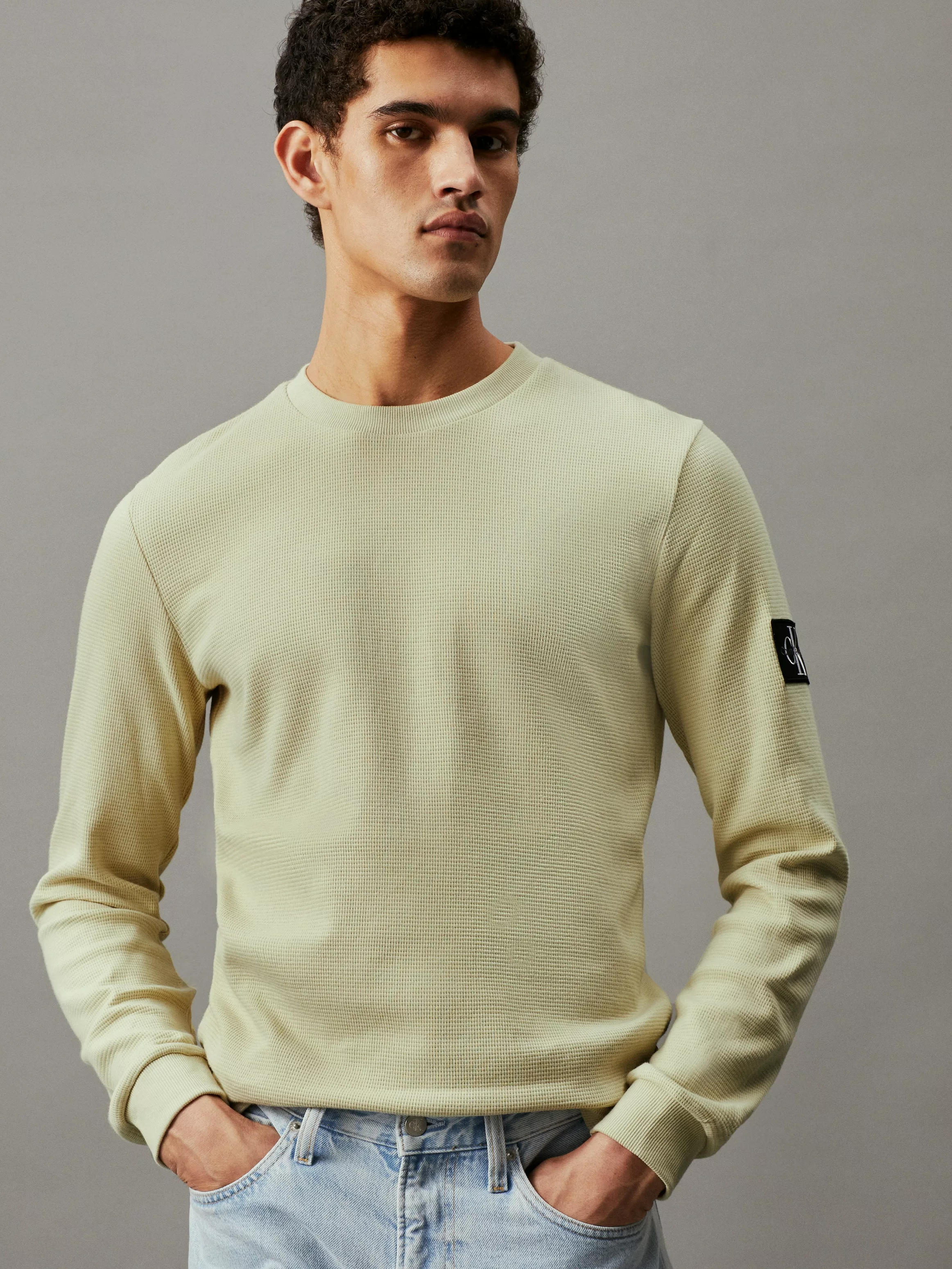 Calvin Klein Jeans Langarmshirt "BADGE WAFFLE LS TEE" günstig online kaufen