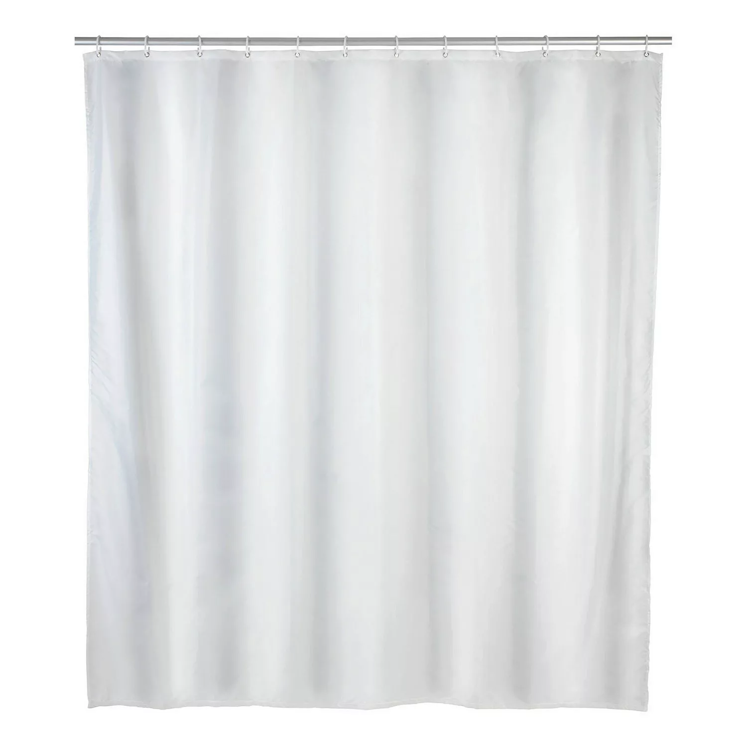 WENKO Duschvorhang Uni Weiß, Textil (Polyester), 240 x 180 cm, waschbar wei günstig online kaufen