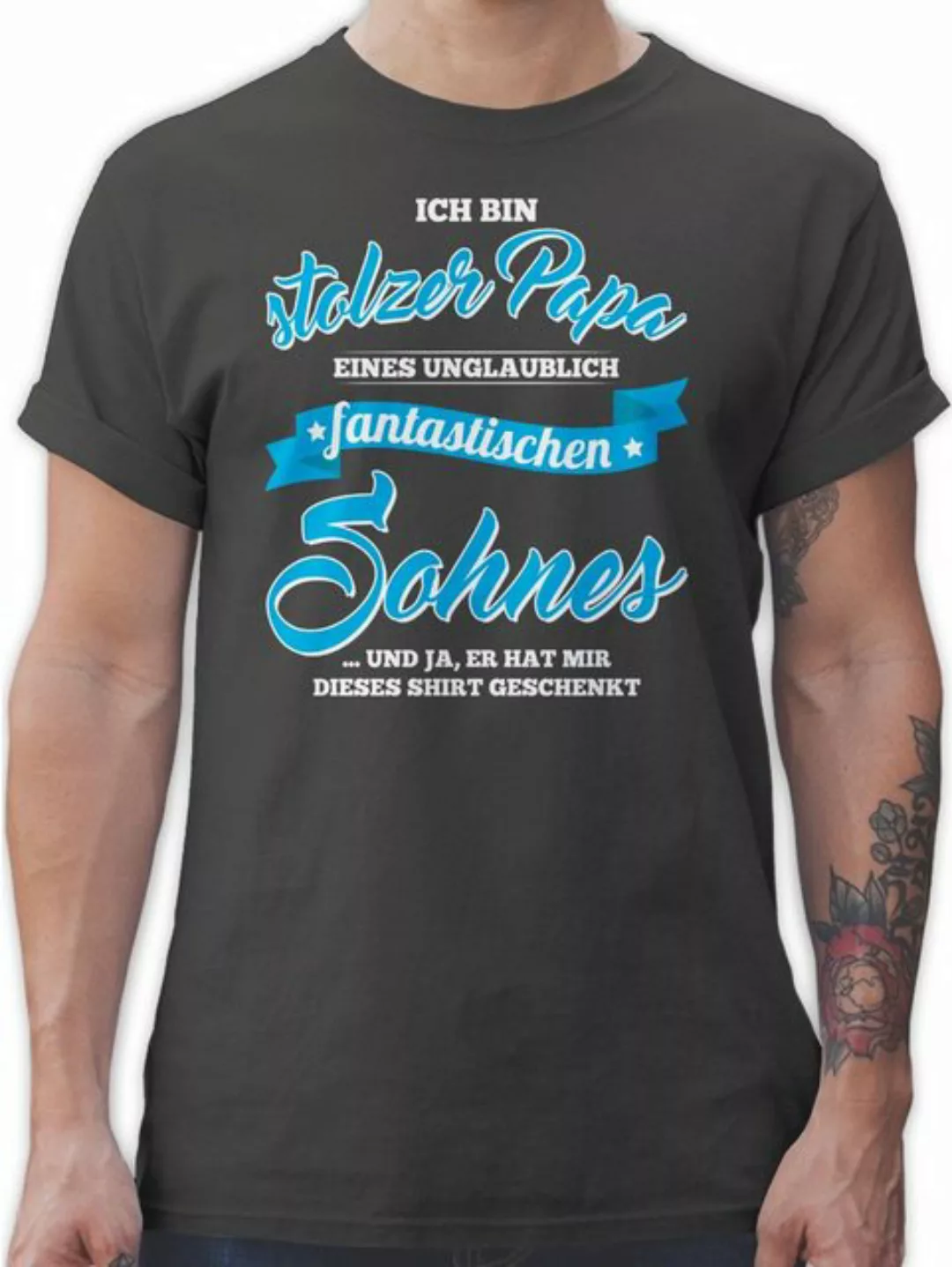 Shirtracer T-Shirt Stolzer Papa eines fantastischen Sohnes Vatertag Geschen günstig online kaufen
