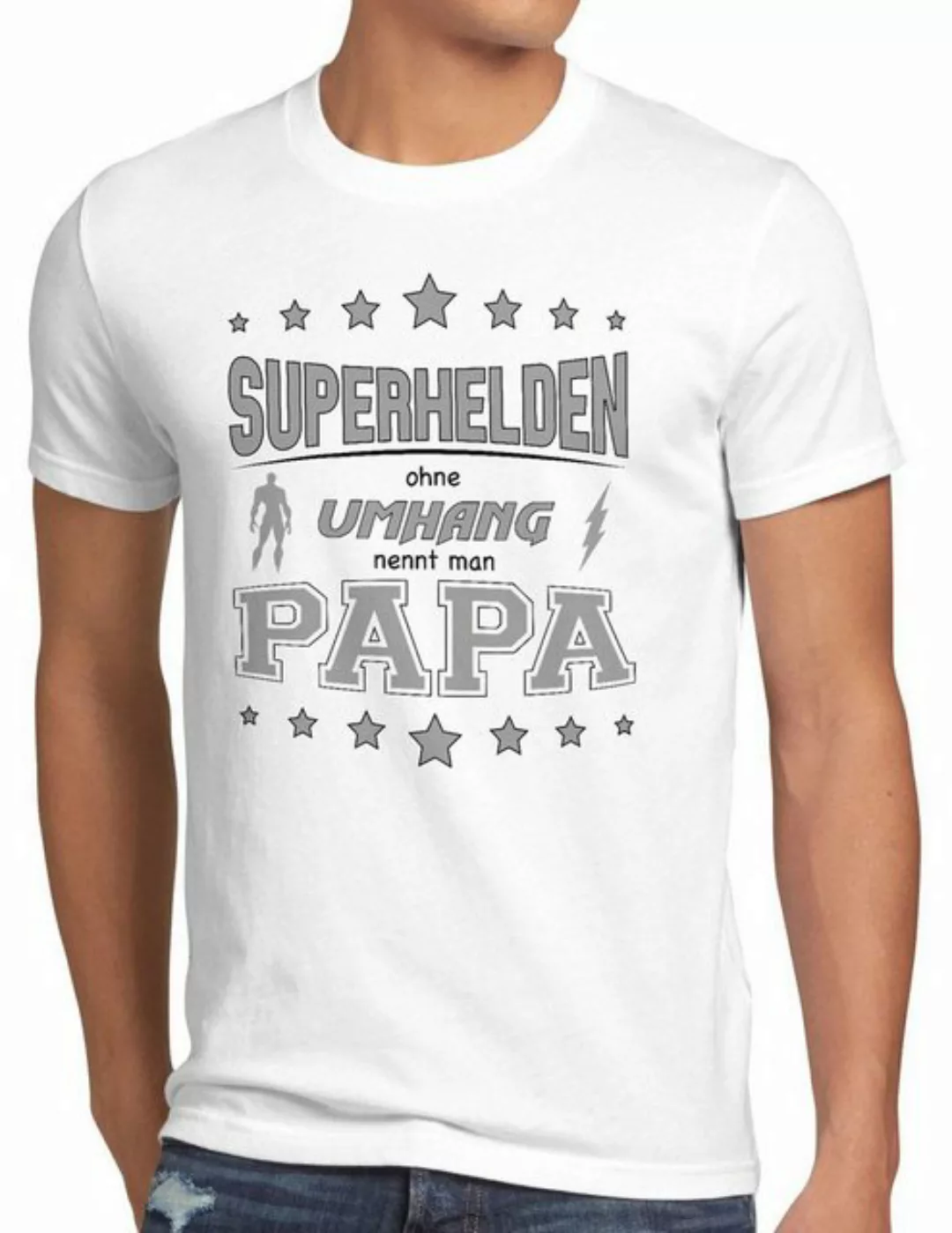 style3 Print-Shirt Herren T-Shirt Superhelden ohne Umhang nennt man Papa Fu günstig online kaufen