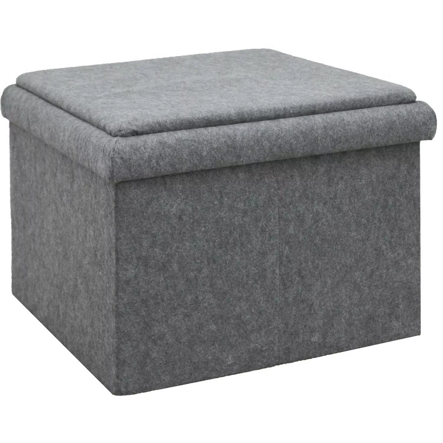 DuneDesign Sitzhocker mit Stauraum 56 x 56 x 40 aus Filz Grau günstig online kaufen