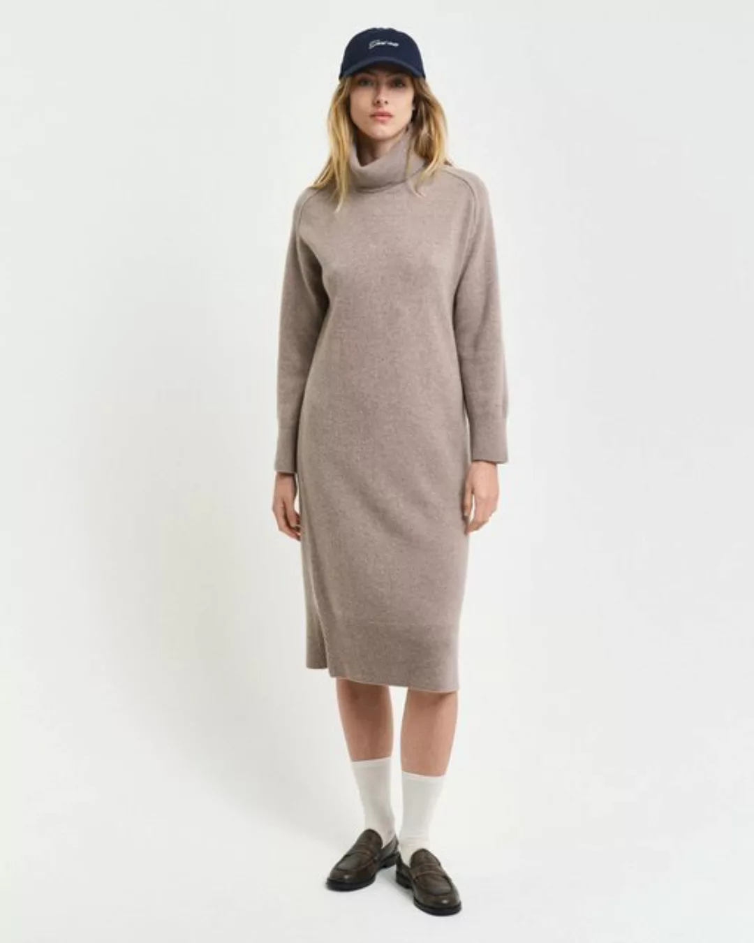 Gant Midikleid HERRINGBONE DETAIL ROLLNECK DRESS mit Rollkragen günstig online kaufen