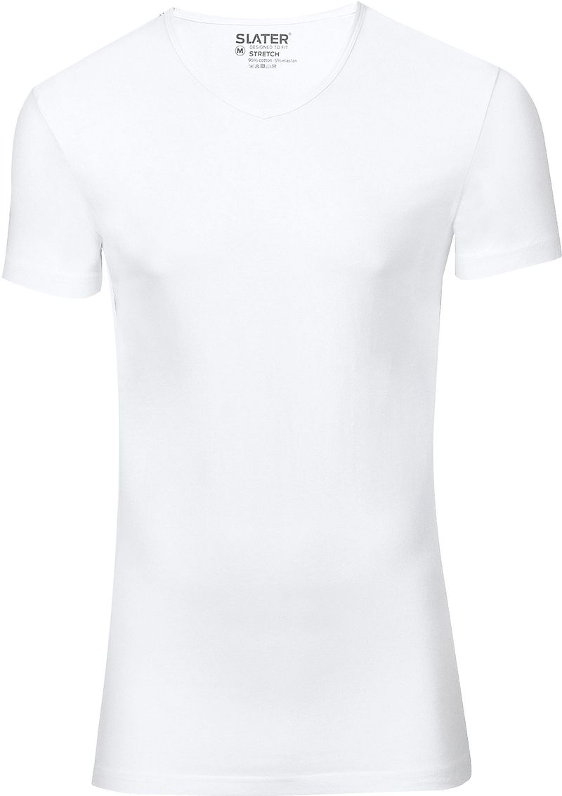 Slater 2er-Pack Stretch V-Ausschnitt T-shirt Weiß - Größe 3XL günstig online kaufen