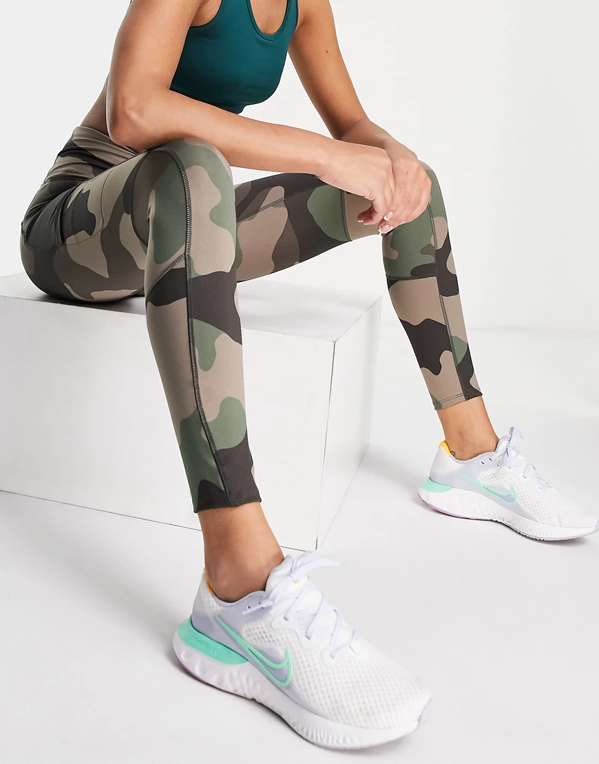 Columbia – Windgates – Leggings in Grün mit Military-Muster günstig online kaufen