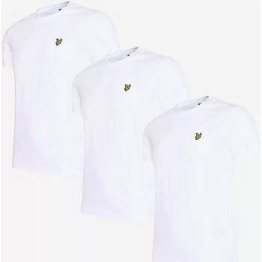 Lyle & Scott  T-Shirts & Poloshirts Einfarbiges T-Shirt - weiß 3er-Pack günstig online kaufen