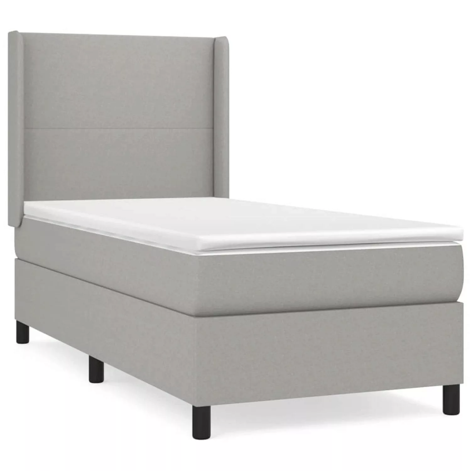 vidaXL Boxspringbett mit Matratze Hellgrau 90x200 cm Stoff1376796 günstig online kaufen