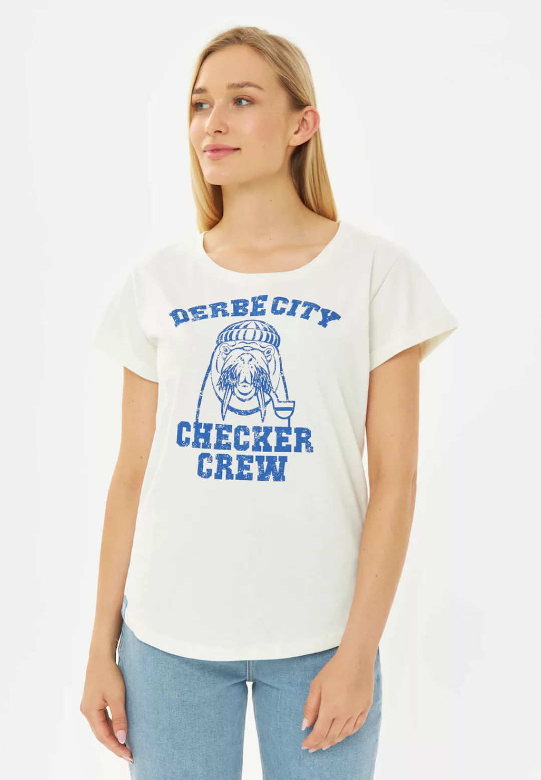 Derbe T-Shirt "DERBE CITY", Nachhaltig, Organic Cotton, auffälliger Print günstig online kaufen