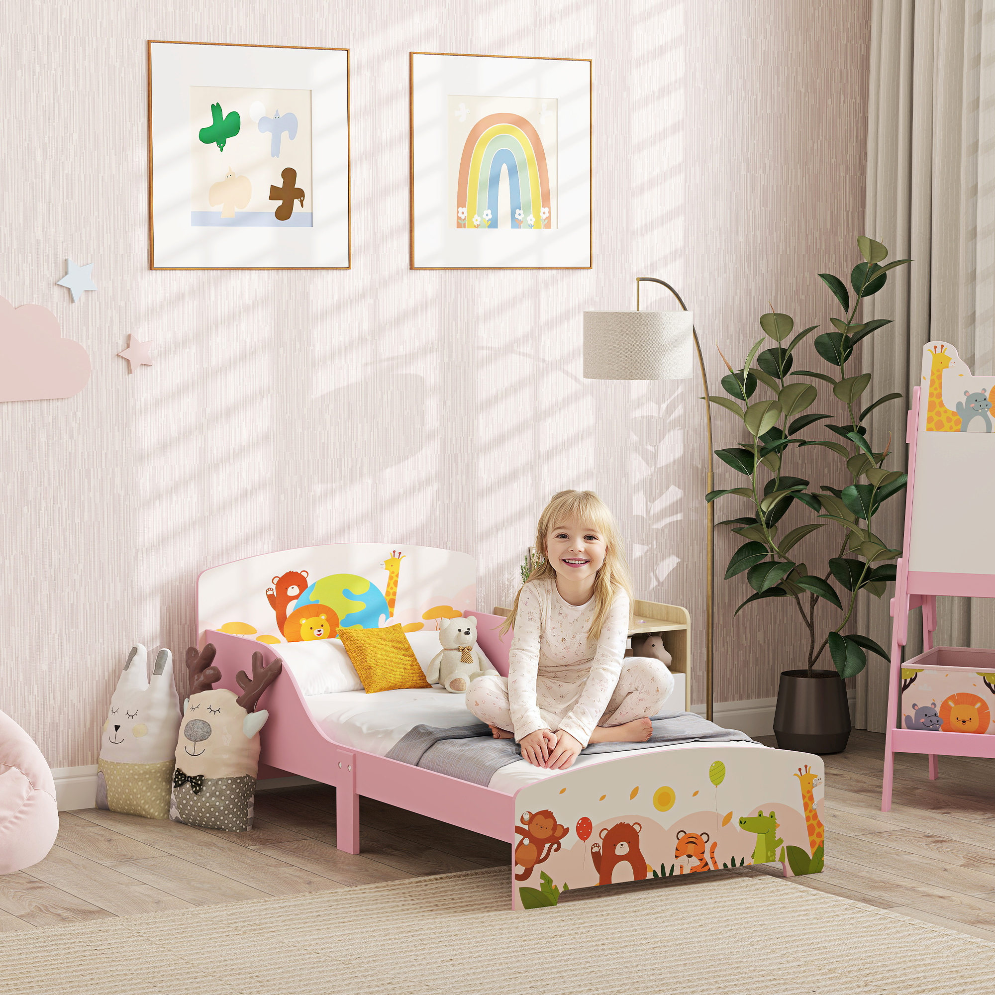 AIYAPLAY Kinderbett 3+ Jahre mit Erhöhten Rändern und Sicherheitsseiten, Ho günstig online kaufen