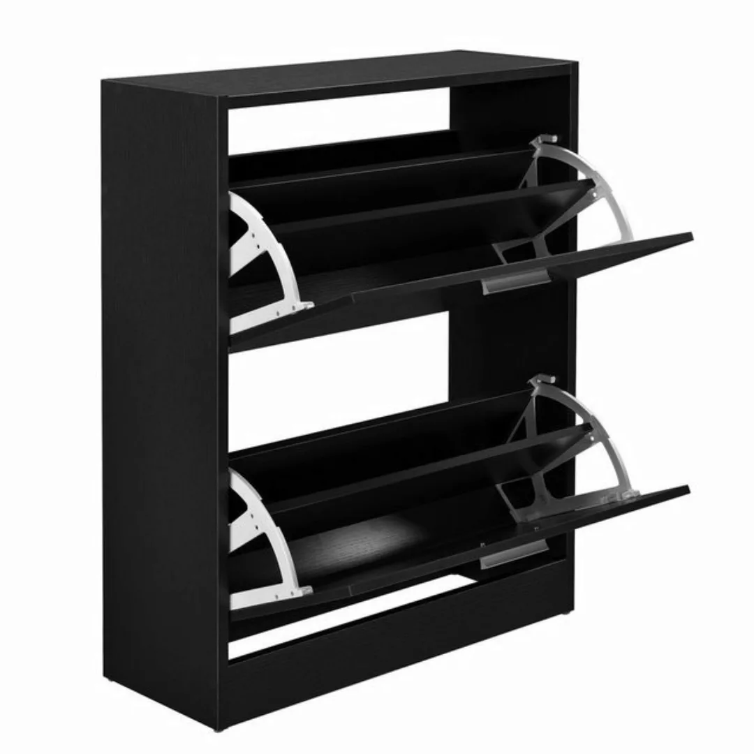 en.casa Schuhkipper Schuhregal mit 2 Fächer in verschiedenen Farben schwarz günstig online kaufen