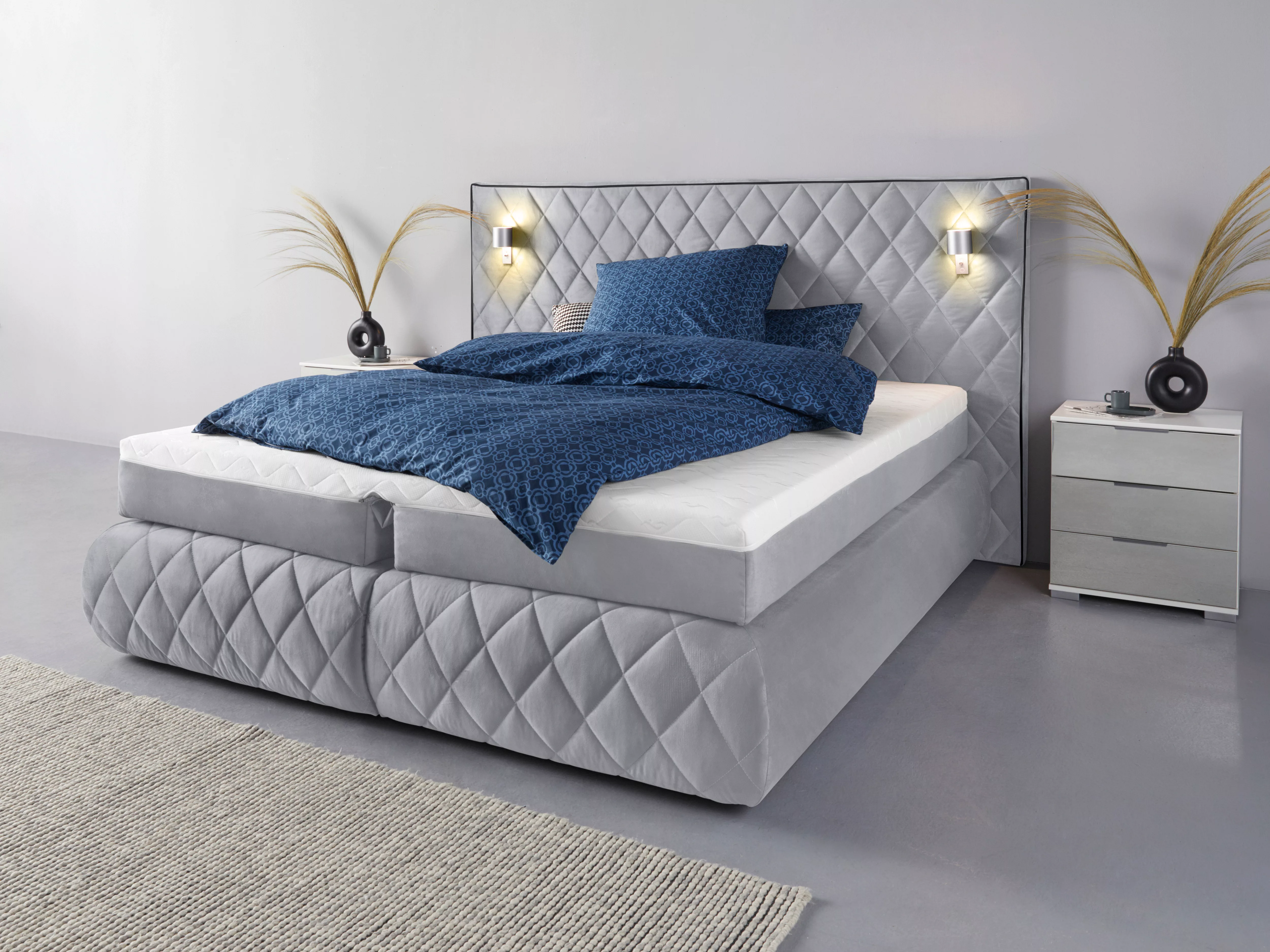 Places of Style Boxspringbett Alaric, wahlweise mit und ohne LED-Beleuchtun günstig online kaufen