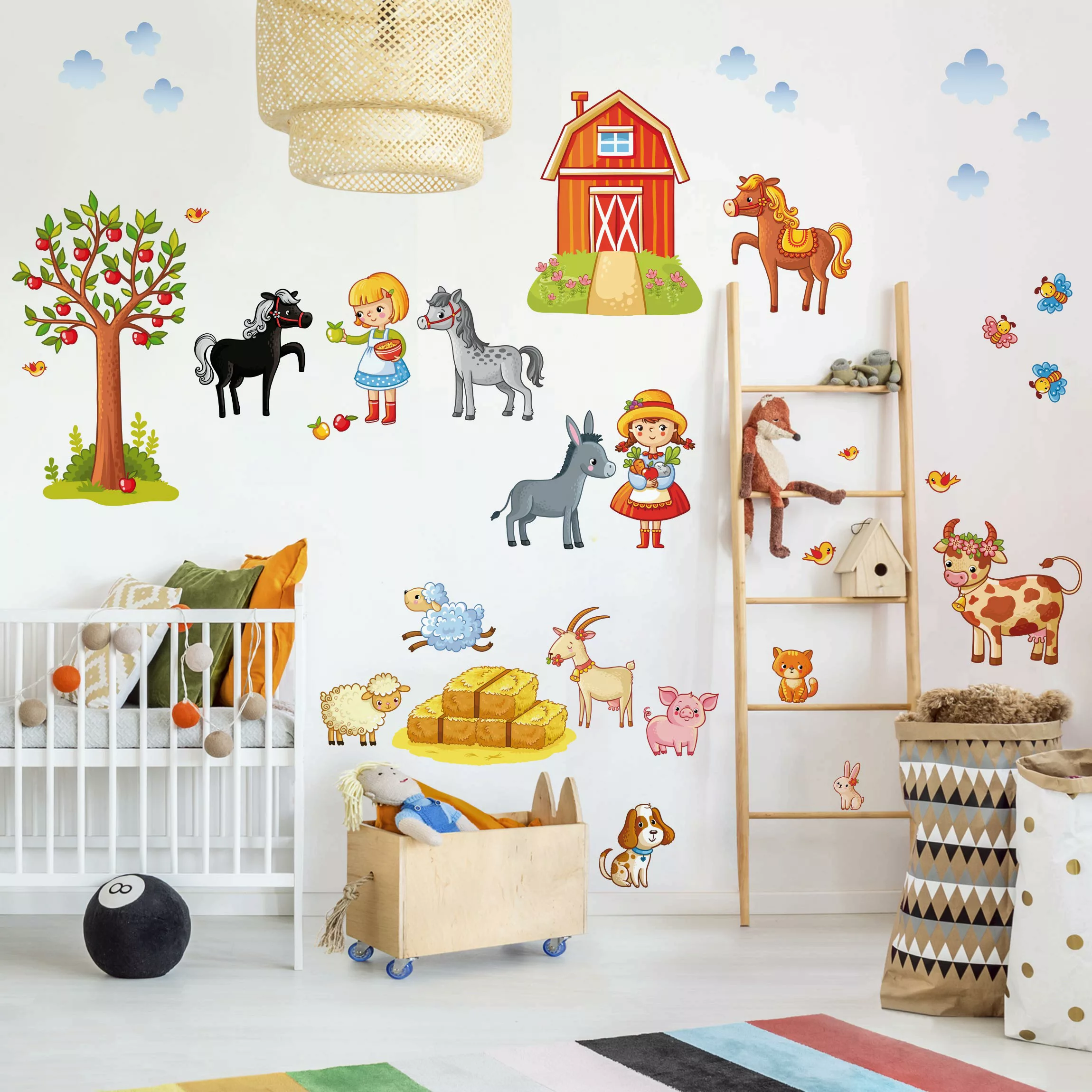 Wandtattoo Kinderzimmer Kleines Bauernhof-Set günstig online kaufen