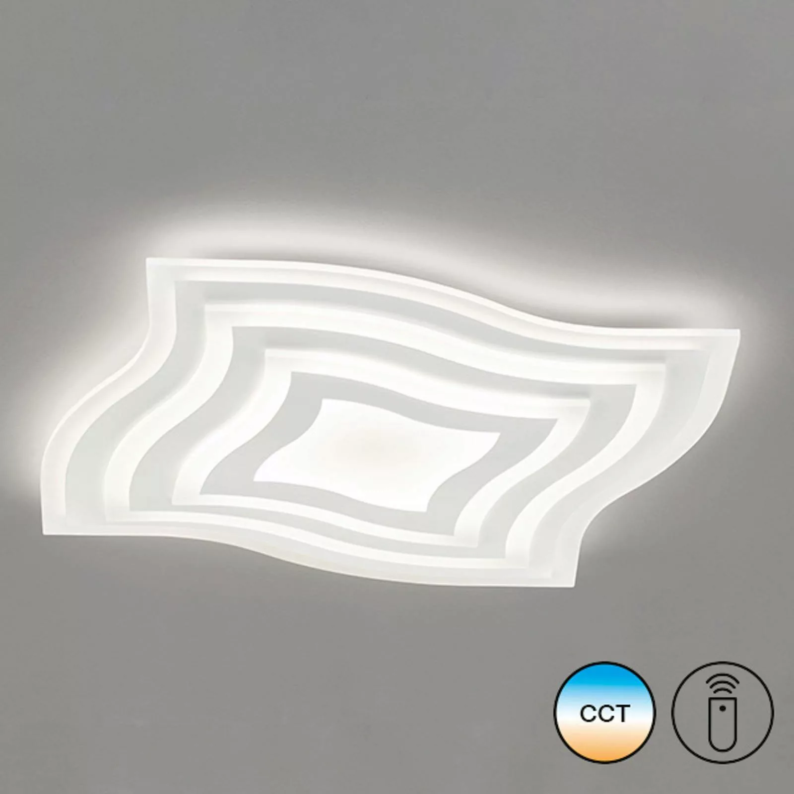 LED-Deckenleuchte Gorden, geschwungen, CCT, 60 cm günstig online kaufen