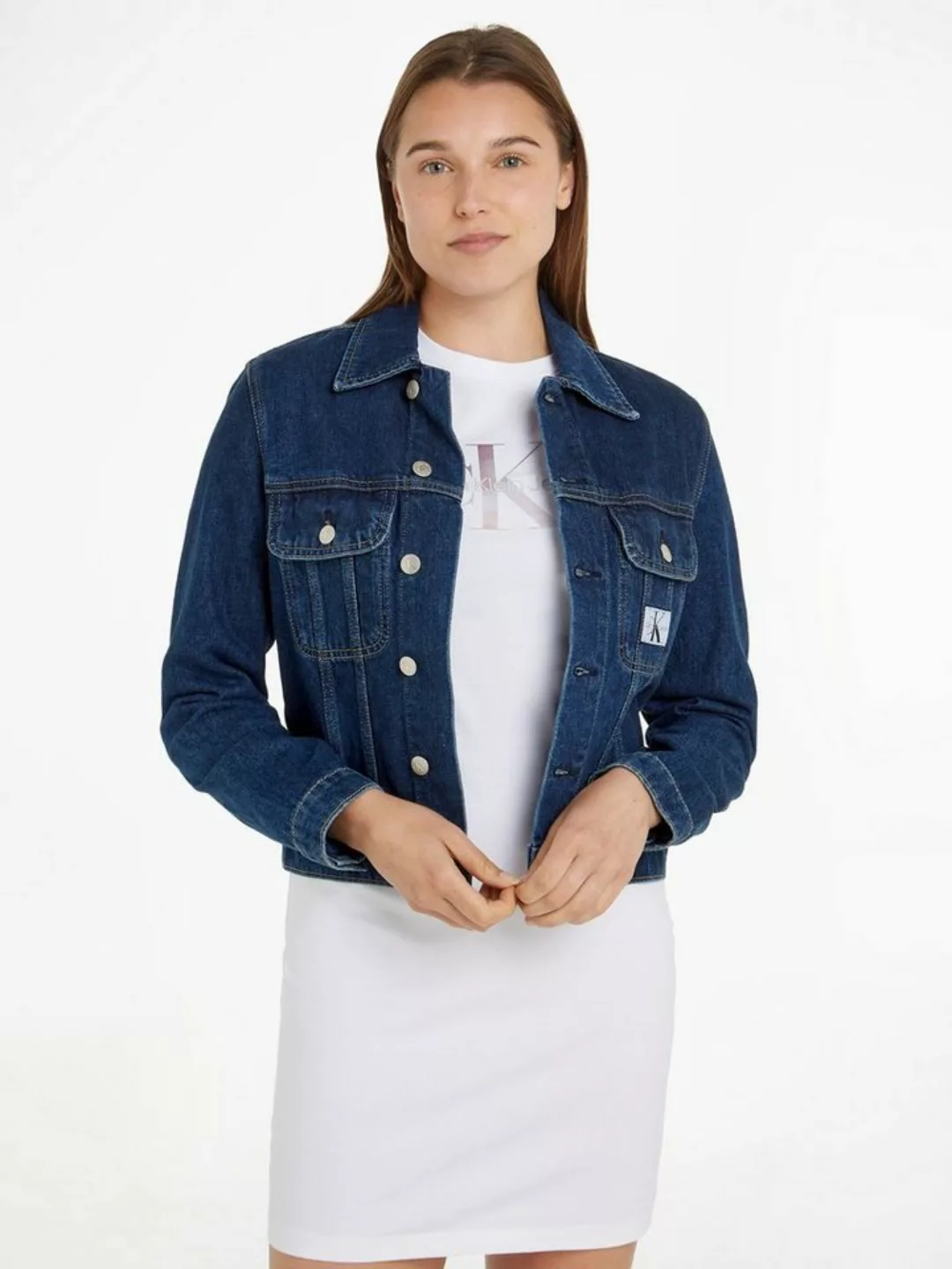 Calvin Klein Jeans Jeansjacke CROPPED 90s DENIM JACKET mit Brusttaschen günstig online kaufen