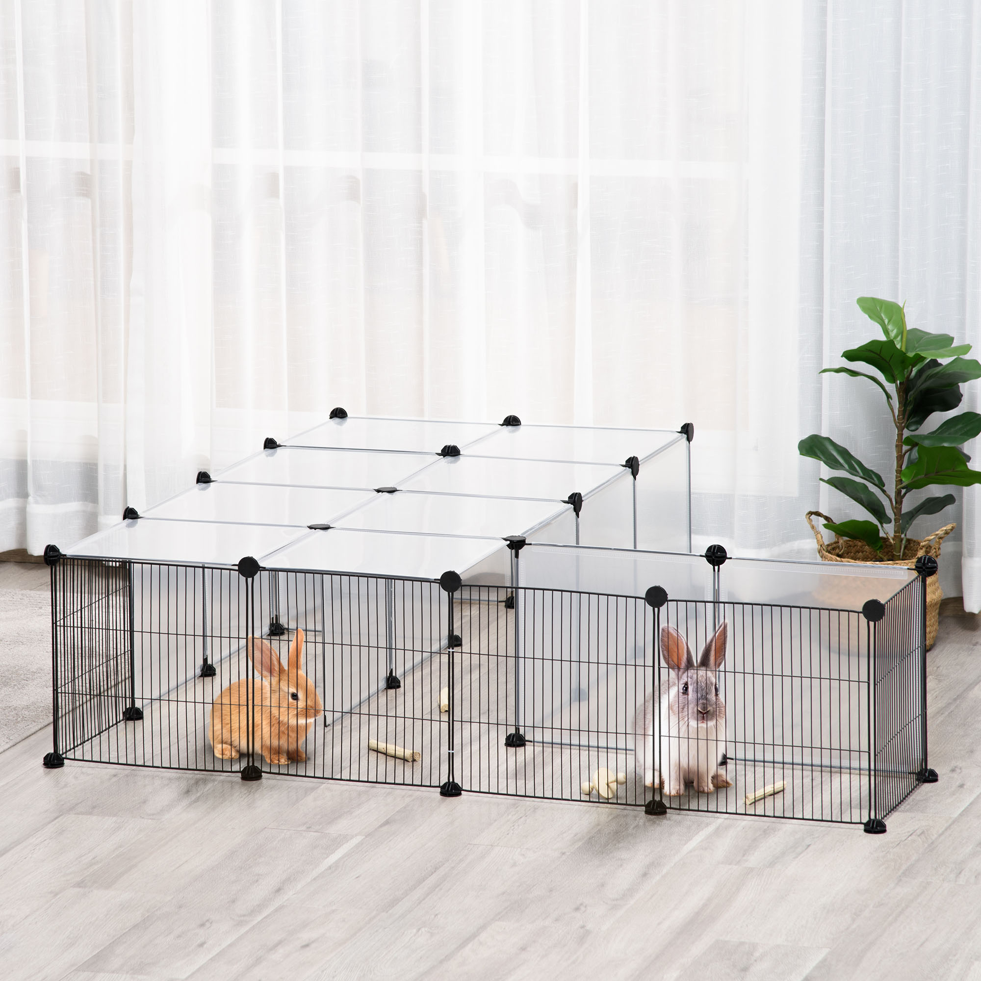 PawHut Kleintiergehege DIY Design modularer Käfig für Meerschweinchen Kanin günstig online kaufen