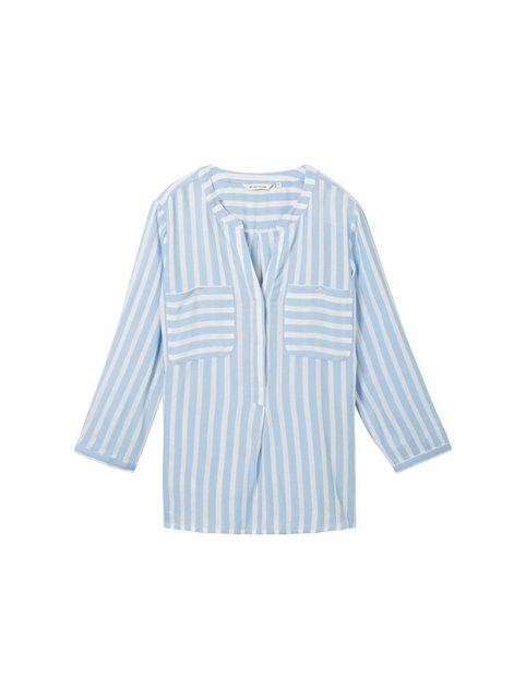 TOM TAILOR Blusentop blouse striped, offwhite blue vertical stripe günstig online kaufen