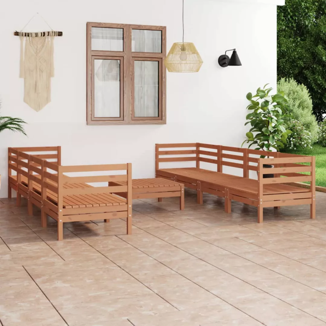 9-tlg. Garten-lounge-set Honigbraun Massivholz Kiefer günstig online kaufen