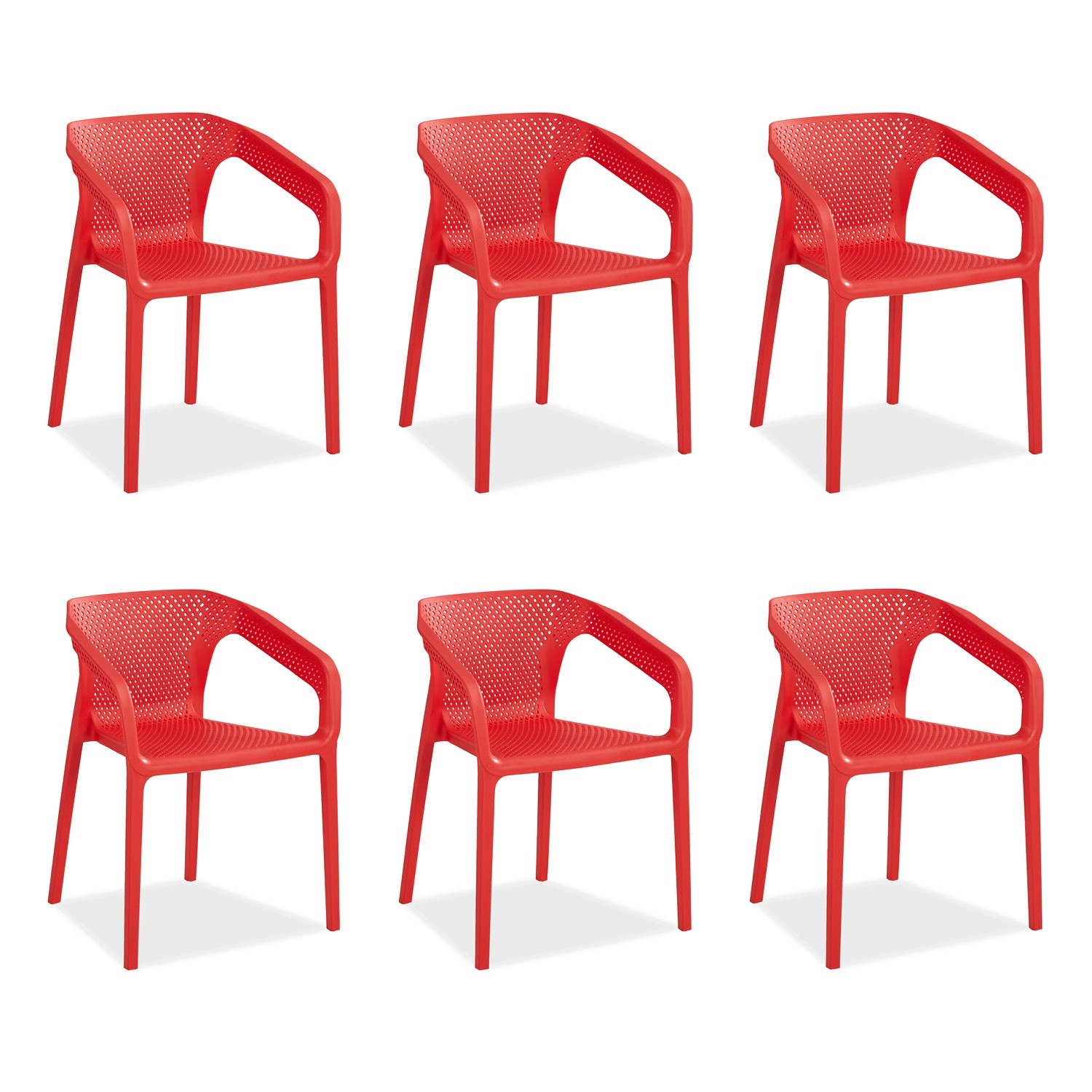 Homestyle4u Gartenstuhl 6er Set in Rot 2687 günstig online kaufen