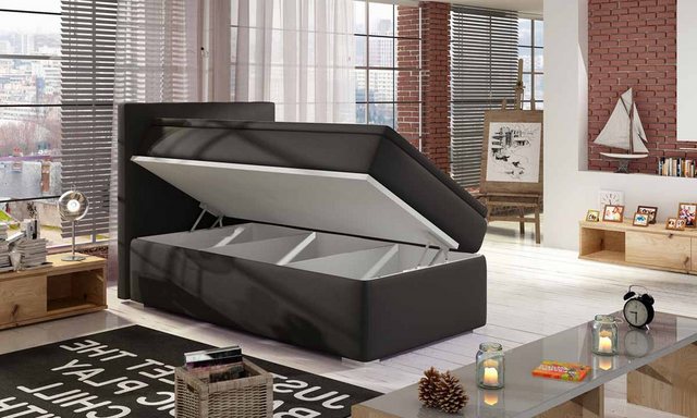 Luxusbetten24 Boxspringbett Relio 90x200, mit Stauraum günstig online kaufen