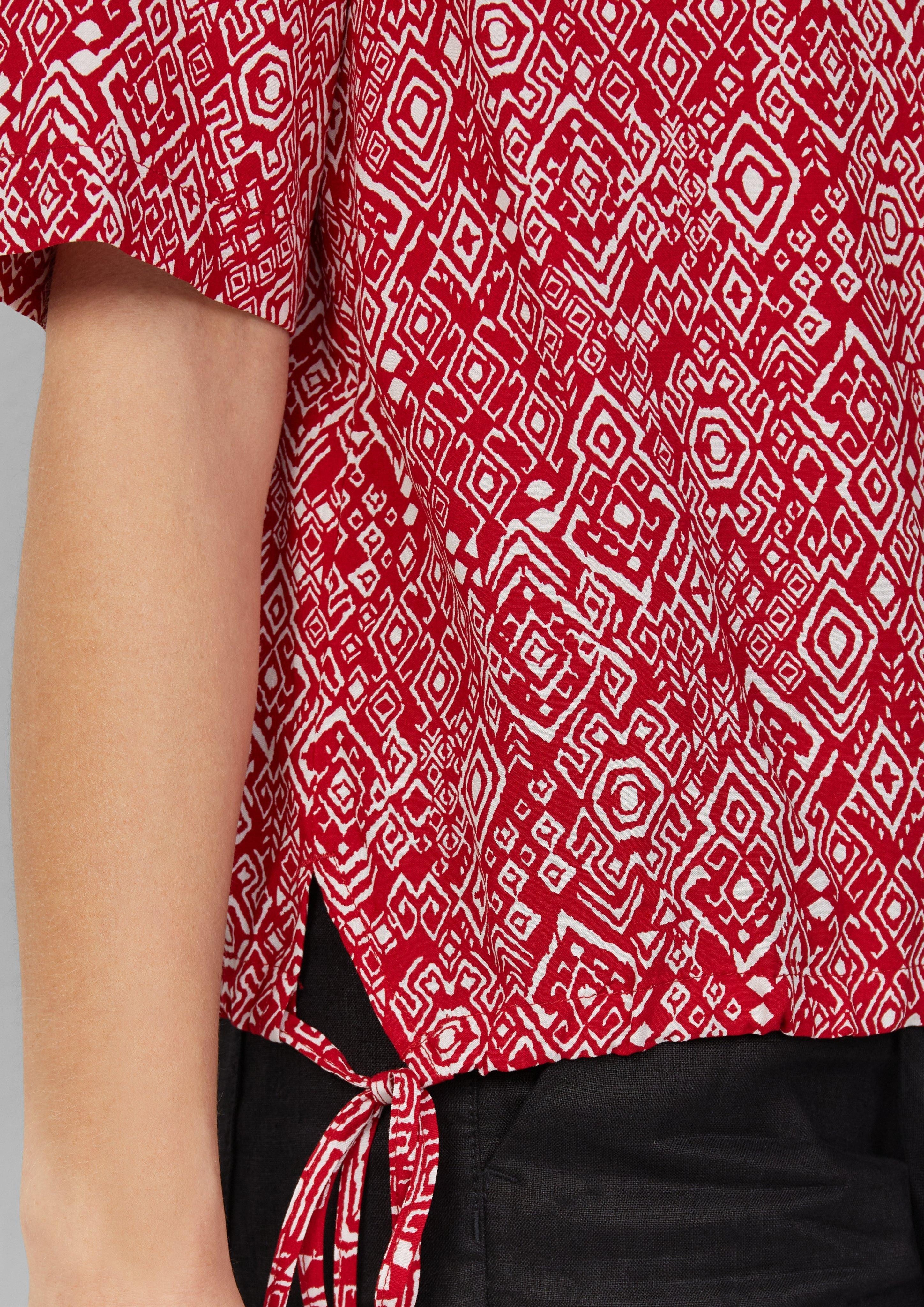 s.Oliver Kurzarmbluse Gemusterte Shirt-Bluse mit verstellbarem günstig online kaufen